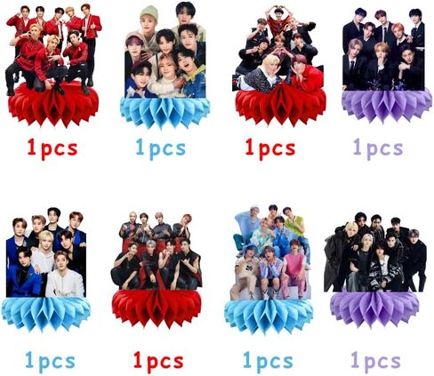 8Pcs Stray Kids Honeycomb Table Centerpiece Stray Kids Birthday Party Supplies Table Decorations for Kids Party Decorations in Saudi Arabia
