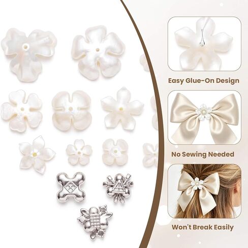 90Pcs Rhinestone Faux Pearl Buttons, Flat Back Pearls for Crafting, Fancy Decorative Buttons for Clothes, Embellishments for Crafts, Jewelry Making, DIY Wedding Decor, Crafting Supplies in Saudi Arabia