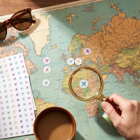 Mabor 500 Pcs Travel Airplane Planner Stickers, Mini Trip Plane Stickers for Scrapbooking, Colorful Cute Waterproof Labels for Calendar Journal DIY Craft in Saudi Arabia