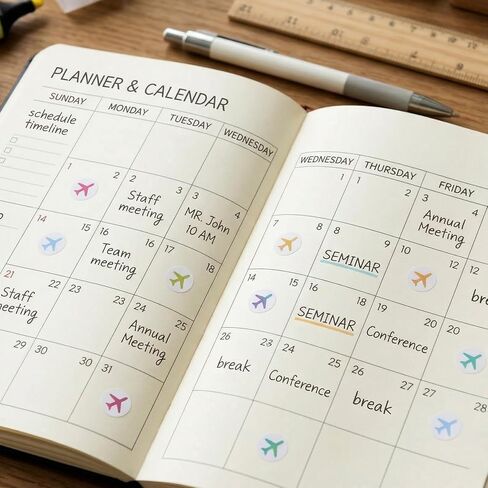 Mabor 500 Pcs Travel Airplane Planner Stickers, Mini Trip Plane Stickers for Scrapbooking, Colorful Cute Waterproof Labels for Calendar Journal DIY Craft in Saudi Arabia