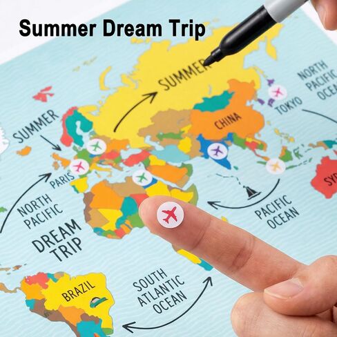 Mabor 500 Pcs Travel Airplane Planner Stickers, Mini Trip Plane Stickers for Scrapbooking, Colorful Cute Waterproof Labels for Calendar Journal DIY Craft in Saudi Arabia