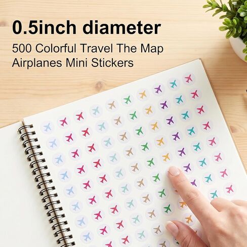 Mabor 500 Pcs Travel Airplane Planner Stickers, Mini Trip Plane Stickers for Scrapbooking, Colorful Cute Waterproof Labels for Calendar Journal DIY Craft in Saudi Arabia