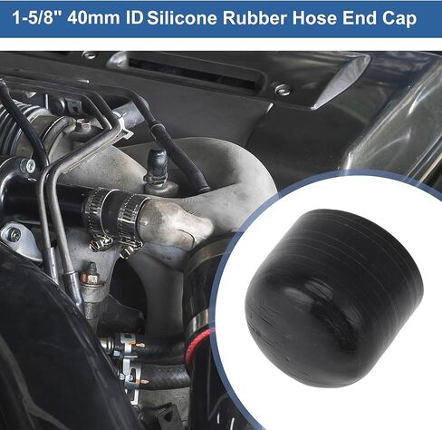 ACROPIX 1-5/8" 40mm ID 4-ply Polyester Silicone Rubber Hose End Cap for Coolant Turbo Bypass Valve Vacuum 5mm 30mm Black Outside and Red Inside in Kuwait