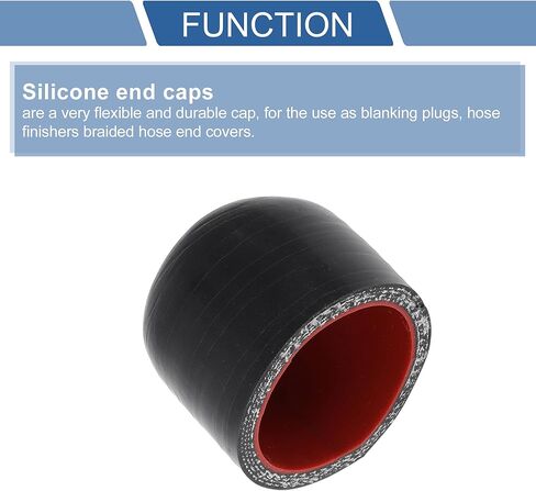 ACROPIX 1-5/8" 40mm ID 4-ply Polyester Silicone Rubber Hose End Cap for Coolant Turbo Bypass Valve Vacuum 5mm 30mm Black Outside and Red Inside in Kuwait