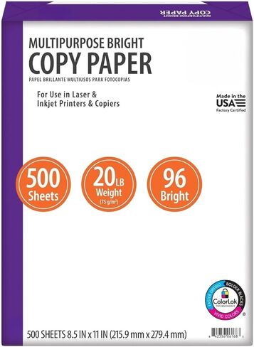 Multipurpose Bright Paper, 8.5" x 11", 96 Bright, White, 20 lb., 1 Ream (500 Sheets) in Saudi Arabia