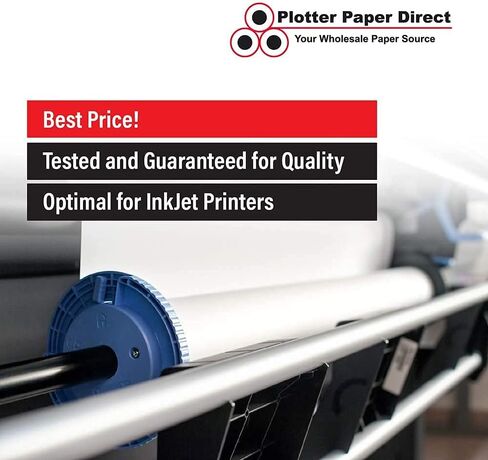 Plotter Paper Direct 36in x 100ft Coated White Plotter Paper, 46 Lb, 2'' Core, 95 Bright White, for CAD Printing on Wide Format Ink Jet Printers (1-Pack) in Saudi Arabia