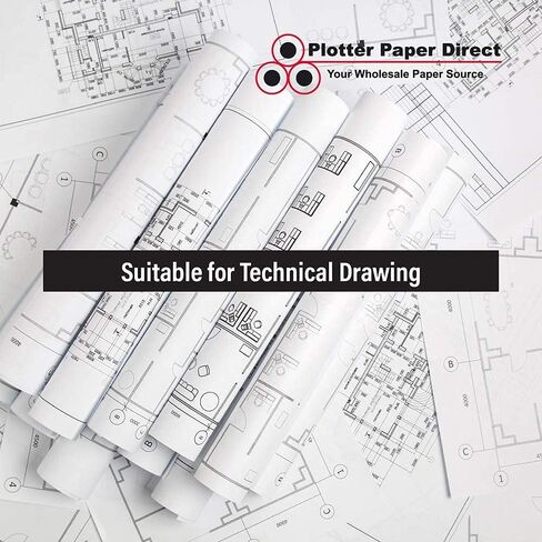 Plotter Paper Direct 36in x 100ft Coated White Plotter Paper, 46 Lb, 2'' Core, 95 Bright White, for CAD Printing on Wide Format Ink Jet Printers (1-Pack) in Saudi Arabia