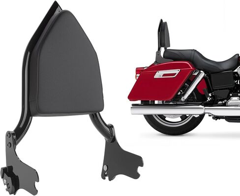 Motorcycle Rear Passenger Sissy Bar Backrest, Detachable Rear Backrest Cushion Pad Fit for Harley Touring CVO/Road King Street Road Electra Glide 1997-2008(Black) in Kuwait
