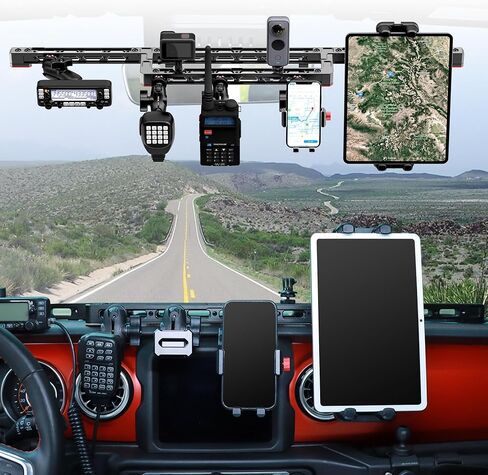 حامل هاتف منصة تثبيت على لوحة القيادة من EASEORD متوافق مع 2018-2023 Jeep Wrangler JL JLU & Gladiator JT، حامل لوحة أجهزة 7 للهاتف، والكمبيوتر اللوحي، وGopro، وInsta360، والراديو، ومحادثات لاسلكية محمولة in Kuwait