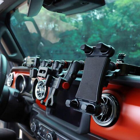 حامل هاتف منصة تثبيت على لوحة القيادة من EASEORD متوافق مع 2018-2023 Jeep Wrangler JL JLU & Gladiator JT، حامل لوحة أجهزة 7 للهاتف، والكمبيوتر اللوحي، وGopro، وInsta360، والراديو، ومحادثات لاسلكية محمولة in Kuwait
