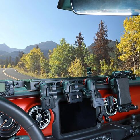 حامل هاتف منصة تثبيت على لوحة القيادة من EASEORD متوافق مع 2018-2023 Jeep Wrangler JL JLU & Gladiator JT، حامل لوحة أجهزة 7 للهاتف، والكمبيوتر اللوحي، وGopro، وInsta360، والراديو، ومحادثات لاسلكية محمولة in Kuwait