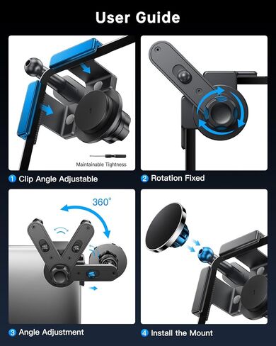 Ruiya 2023-2026 Altima Magnetic Car Phone Mount for 2023-2026 Nissan Altima (SL/SR VC-Turbo) Accessories 360° Adjustable Floating Screen Dashboard Monitor Base Car Phone Holder(Only for 12.3") in Kuwait