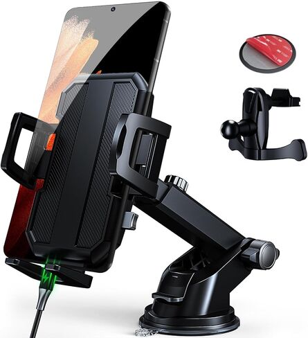 360° Adjustable Car Phone Holder Mount – 3-in-1 Secure Dashboard, Windshield & Air Vent Phone Mount for Car, Universal Cell Phone Cradle Compatible with iPhone, Samsung & All 4.0"-7.0" Smartphones in Saudi Arabia