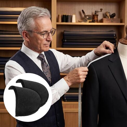 4 Pairs Black Shoulder Pads Inserts Mens Suit Shoulder Pads for Jackets Sew-in Foam Shoulders Pad Sewing Sponge for Women Clothing Clothes Blazer Coat Sewing Dress in Kuwait