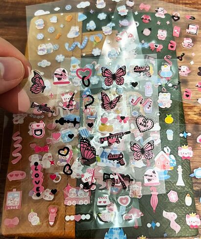 ملصقات صغيرة مقطوعة مسبقًا لكتاب Kawaii وردي صغير للحيوانات الأليفة للمجلات المخططين للقصاصات ديكور ذاتي الصنع 28 ورقة in Kuwait