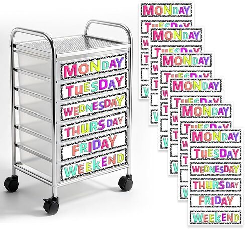 36PCS Days of The Week Stickers for Drawers, Vinyl Weekly Clothes Organizer, Monday Through Friday Weekday Decal, Suitable for Drawers, Storage Boxes and Home (Khaki) in Saudi Arabia
