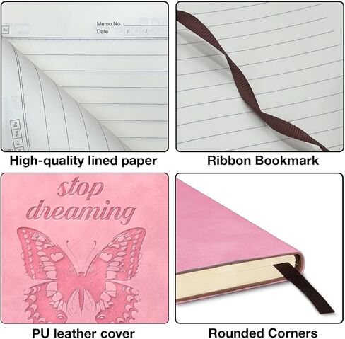 Inspirational Journal Never Stop Dreaming Butterfly Writing Notebook Motivational Gift for Women Teen Girls in Kuwait