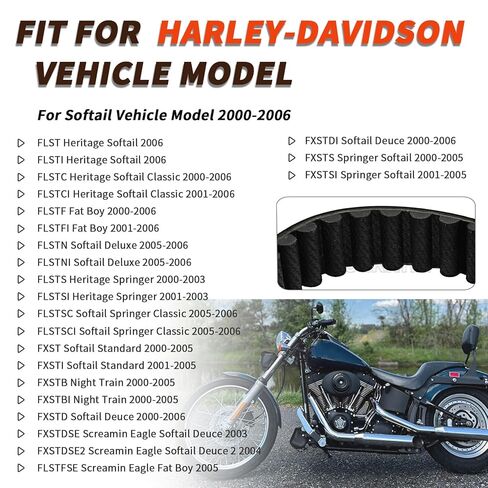 40307-00 Drive Belt,135T 1-1/8 inch Width for Harley-Davidson Softail Motorcycle 2000-2006 in Kuwait