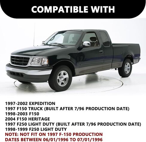 Aosky Headlight Assembly Compatible for 1997-2003 F150 / 2004 F150 Heritage / 1997-2002 Expedition / 1997-1999 F250 Headlamp with Corner Lights 4pcs, Chrome Housing with Amber Reflector in Saudi Arabia