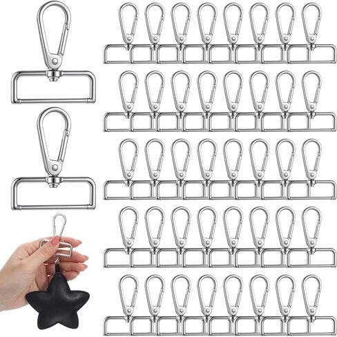 40 Pcs 1-1/2 Inch Lobster Claw Swivel Clasps, D Ring Swivel Lobster Claw Clasps, Metal Lobsters Lanyard Clasp, Push Gate Snap Hooks for DIY Crafts Keychain Purse Bag Making in Kuwait