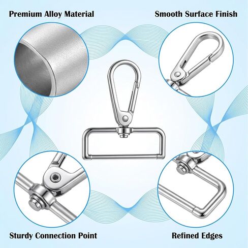 40 Pcs 1-1/2 Inch Lobster Claw Swivel Clasps, D Ring Swivel Lobster Claw Clasps, Metal Lobsters Lanyard Clasp, Push Gate Snap Hooks for DIY Crafts Keychain Purse Bag Making in Kuwait