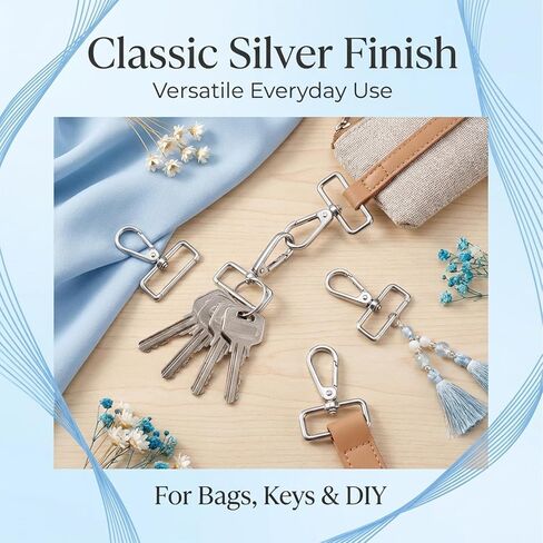 40 Pcs 1-1/2 Inch Lobster Claw Swivel Clasps, D Ring Swivel Lobster Claw Clasps, Metal Lobsters Lanyard Clasp, Push Gate Snap Hooks for DIY Crafts Keychain Purse Bag Making in Kuwait