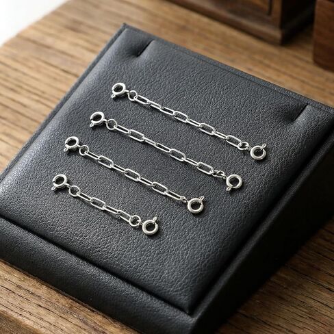 4 PCS Silver Chain Extenders for Necklaces Bracelet Extender Silver Necklace Extenders for Women Bracelet Extension Link for Delicate Jewelry in Kuwait