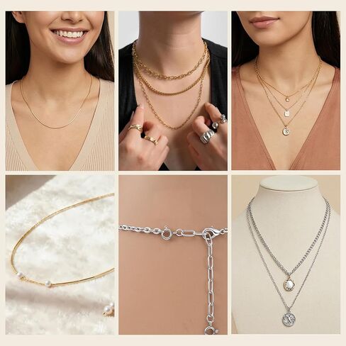 4 PCS Silver Chain Extenders for Necklaces Bracelet Extender Silver Necklace Extenders for Women Bracelet Extension Link for Delicate Jewelry in Kuwait