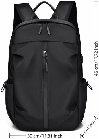 Laptop Backpack for Women and Men, Waterproof Lightweight Travel Daily Rucksack, Nylon Waterproof Material, for 15 inches Computer Bags (Black) in Kuwait