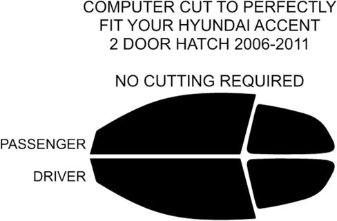 No Cutting Required — This precut Window Tint kit is Designed specifically for 2006-2011 Hyundai Accent 2 Door Hatch Models. Precision-Cut Patterns Ensure an Exact fit. (20% Medium) in Saudi Arabia