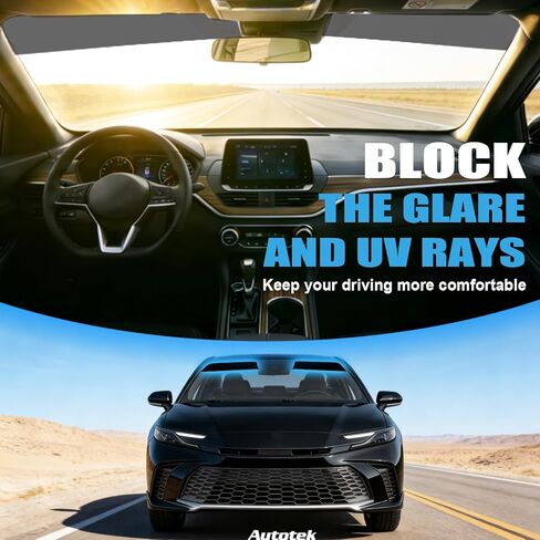 AUTOTEK شريط تظليل للزجاج الأمامي الأمامي لسيارة Toyota Camry Sedan Hybrid 2025-2026، فيلم ملون سريع القطع مسبقًا لنوافذ السيارة، واقي شمسي مضاد للوهج من الأشعة فوق البنفسجية لمحركات الأقراص الطويلة المريحة in Kuwait