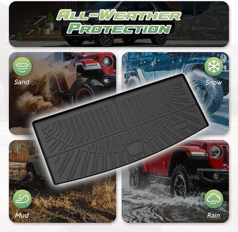 Cartist Cargo Liner for Chevy Tahoe/GMC Yukon 2021-2025 2026 (Not for Yukon XL), All Weather Cargo Mats for Tahoe Accessories, Heavy Duty TPE Behind The 3rd Row Trunk Mat, Car Accessories in Kuwait