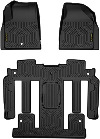 PIT66 سجادات أرضية بطانات الشحن تناسب Chevy Silverado GMC Sierra 1500 1999-2006 & 1500 Classic 2007، تناسب Silverado Sierra 2500 2001-2004، 2WD 4WD كابينة ممتدة لجميع الأحوال الجوية TPE Liner Accessories 3 قطع in Kuwait