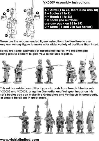 Wargames Delivered - Victrix Napoleon's French Old Guard Grenadiers Set with Bonus Miniature STL Download - 60 Highly Detailed 28mm Multipose Miniatures for Napoleonic Wargaming Dioramas in Kuwait
