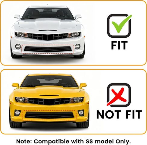 شبكة شبكية سفلية من ALMULOO متوافقة مع 2010-2013 Chevy شيفروليه كامارو SS [طراز SS فقط] بديل لـ 92218015 GM1036136 بلاستيك (PP) أسود in Kuwait