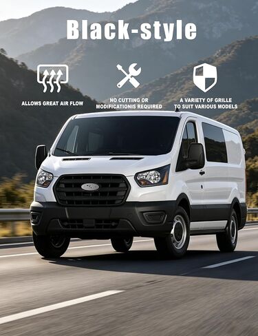 Front Grille Compatible with 2020 2021 2022 2023 2024 2025 Ford Transit 150 250 350 350HD Grill with Black-style Transit grille in Saudi Arabia