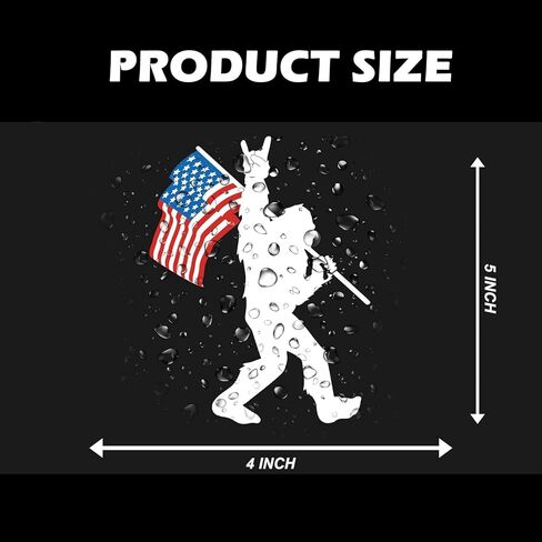 قطعتان من ملصقات الملصقات المغناطيسية Bigfoot Rock On American Flag Magnets، علامة ملصقات مغناطيسية Bigfoot لشاحنة السيارة SUV سطح مغناطيسي، عاكس ومقاوم للماء in Kuwait
