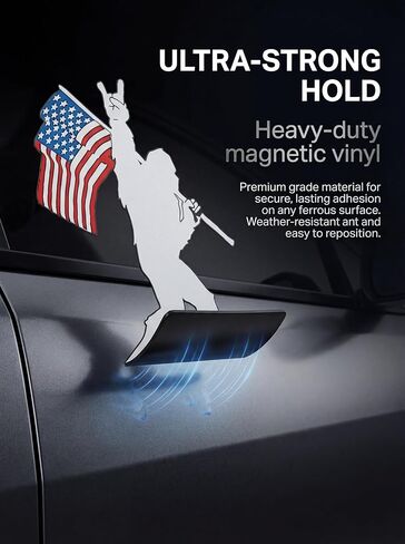 قطعتان من ملصقات الملصقات المغناطيسية Bigfoot Rock On American Flag Magnets، علامة ملصقات مغناطيسية Bigfoot لشاحنة السيارة SUV سطح مغناطيسي، عاكس ومقاوم للماء in Kuwait