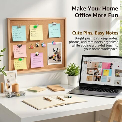 32 Pcs Cute Animal Decorative Fun Push Pins for Cork Board, Creative 3D Resin Animal Thumbtacks with Box, Office Supplies, Classroom, Photo Wall & DIY Home Decor (Panda, Bee, Turtle, Snail) in Saudi Arabia