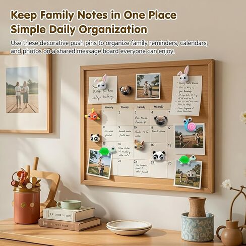 32 Pcs Cute Animal Decorative Fun Push Pins for Cork Board, Creative 3D Resin Animal Thumbtacks with Box, Office Supplies, Classroom, Photo Wall & DIY Home Decor (Panda, Bee, Turtle, Snail) in Saudi Arabia
