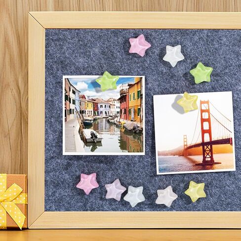 30 PCS Star Thumbtacks, Star Push Pins Decorative Push Pins and Tacks Water Ripple Stars Pushpins Multicolor Stars Tacks with Box for Bulletin Board for Cork Board Office Home and School Wall Decor in Kuwait