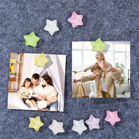 30 PCS Star Thumbtacks, Star Push Pins Decorative Push Pins and Tacks Water Ripple Stars Pushpins Multicolor Stars Tacks with Box for Bulletin Board for Cork Board Office Home and School Wall Decor in Kuwait