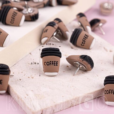 30 Pack Coffee Cup Decorative Push Pins Cute Thumbtacks for Cork Bulletin Board Map Office in Saudi Arabia