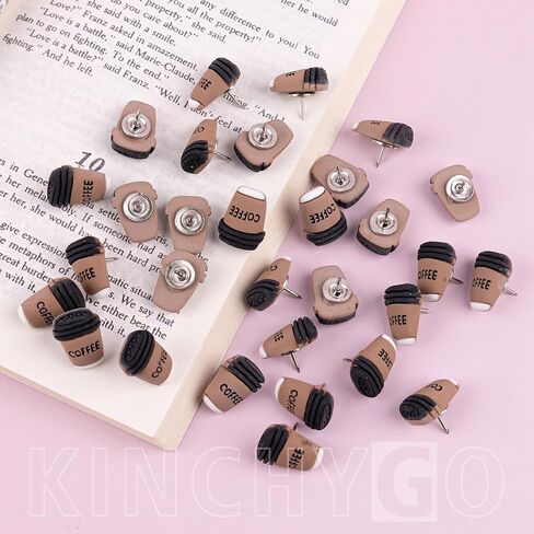 30 Pack Coffee Cup Decorative Push Pins Cute Thumbtacks for Cork Bulletin Board Map Office in Saudi Arabia