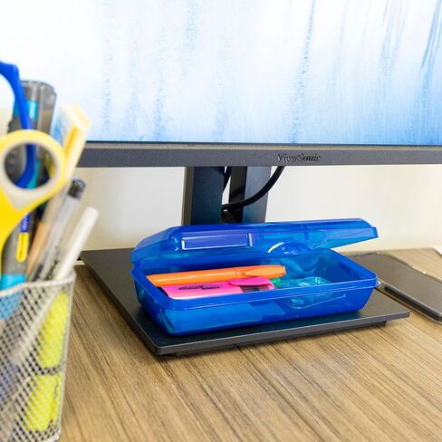 BAZIC Products Plastic Pencil Case 8" Storage Box, Assorted Color, Translucent Hard Pencil Case, 1-UNIT COLOR SENT RANDOM in Kuwait