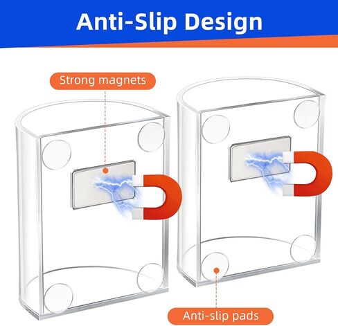 Simetufy Magnetic Pen Holder 2 Pack– Curved Arc-Design Magnetic Dry Erase Marker Holder with Strong Magnet for Whiteboard, Fridgerator, Acrylic Locker Organizer for Work, Locker Accessories in Saudi Arabia