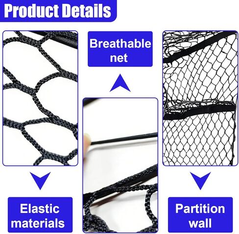 4 Pocket Truck Bed Cargo Net, Adjustable Elastic Mesh Storage Net with 4 Metal Carabiners, Universal Heavy Duty Car Grocery Holder Organizer Accessories for Pickup, SUV (Black) in Saudi Arabia