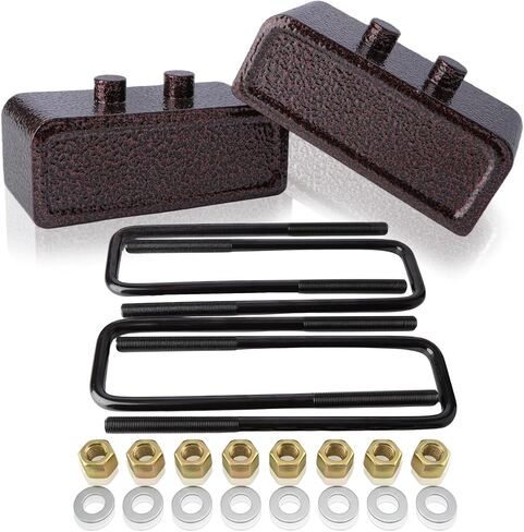 Heavy-Duty Fully Enclosed 3" Rear Leveling Lift Block Kits for 2004-2020 F150 2WD/4WD with 4 PCS Leaf Spring Axle U-bolts in Saudi Arabia