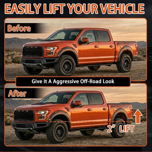 Heavy-Duty Fully Enclosed 3" Rear Leveling Lift Block Kits for 2004-2020 F150 2WD/4WD with 4 PCS Leaf Spring Axle U-bolts in Saudi Arabia
