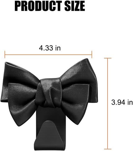 HZEL Car Seat Headrest Hooks, 2PCS Cute Bow Vehicle Seat Back Storage Hanger for Purse Coat Bag, Multifunctional Auto Interior Decoration Accessories, Universal for Truck SUV Sedan (Black) in Kuwait